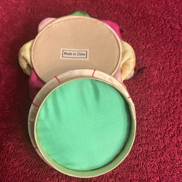 Vintage Chinese Asian Silk Sewing Accessory Container Box